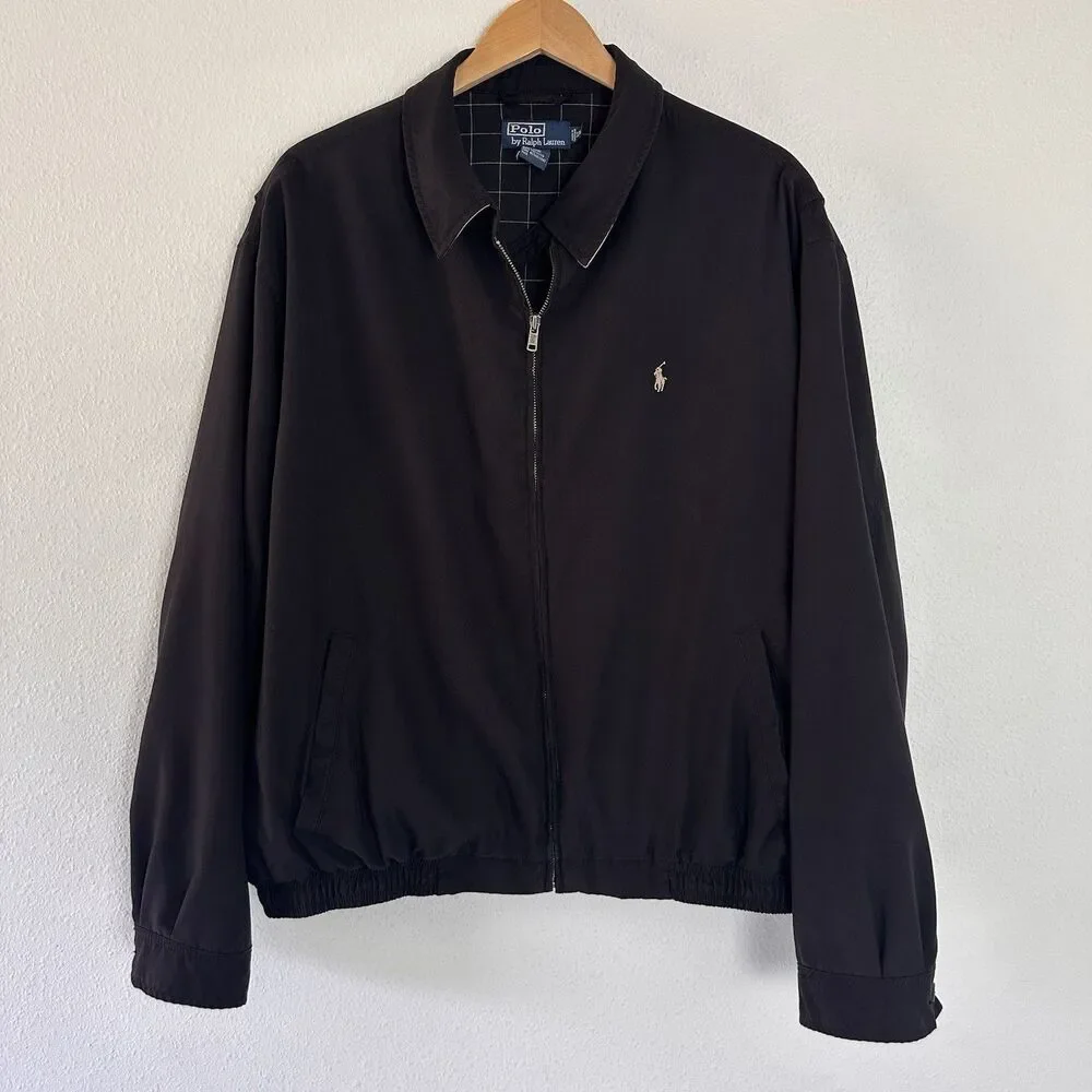Polo Ralph Lauren Harrington Full Zip Jacket Black Mens XXL